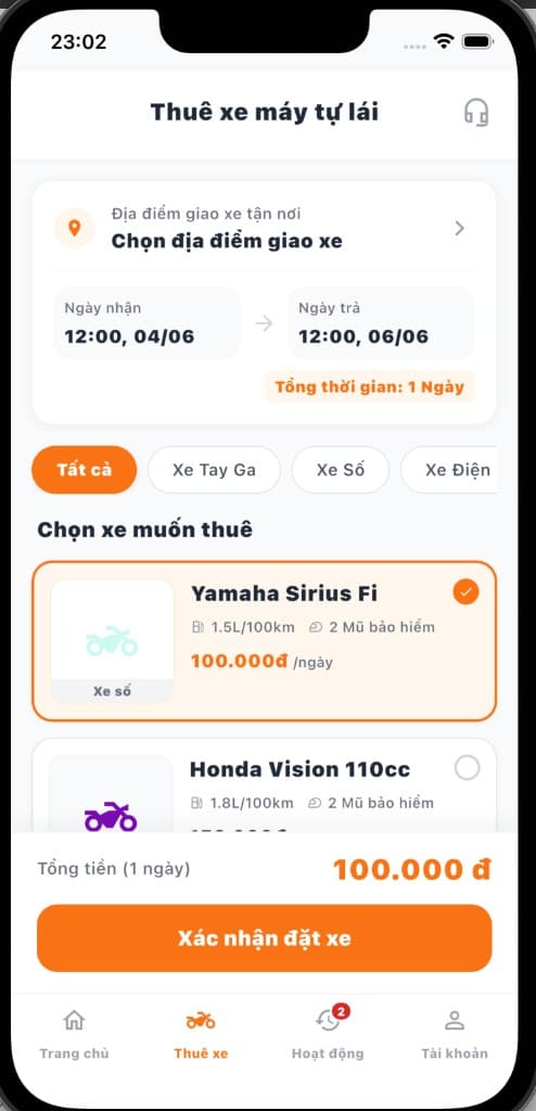 Thuê xe máy